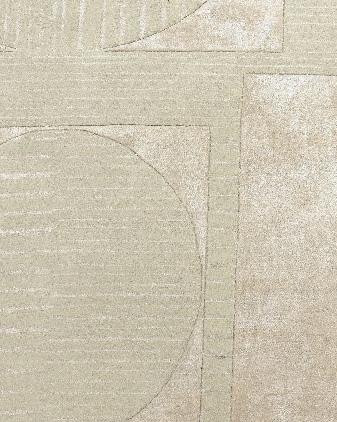 SAGE IVORY ABSTRACT GEOMETRIC HAND TUFTED WOOL RUG