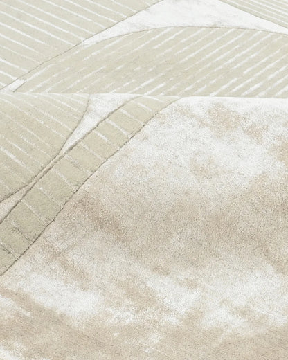 SAGE IVORY ABSTRACT GEOMETRIC HAND TUFTED WOOL RUG