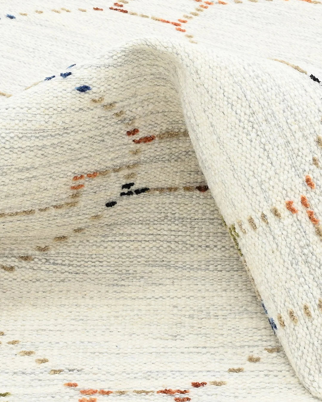IVORY LACTTICE WOOL KILIM RUG