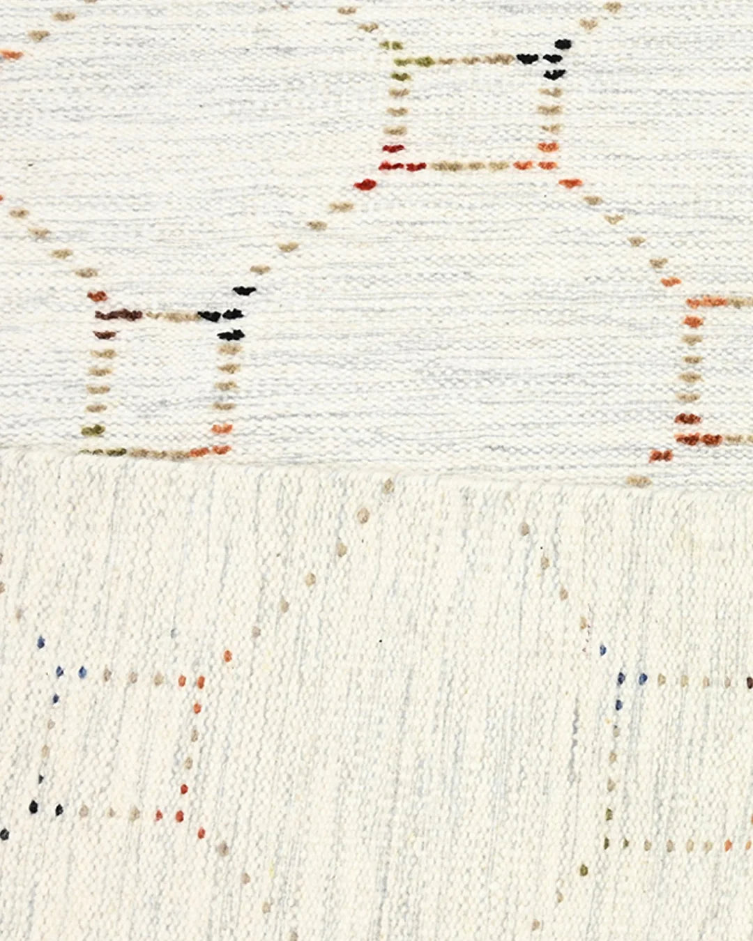 IVORY LACTTICE WOOL KILIM RUG