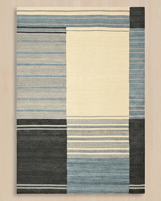 NOMAD HARBOR HANDWOVEN WOOL DHURRIE