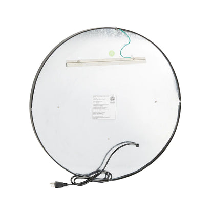 BLACK METAL OUTER ROUND LED MIRROR