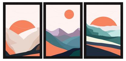 ABSTRACT ART PAINTINGS SET OF 3