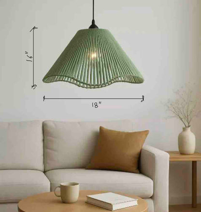 DOME-SHAPED HANDWOVEN COTTON PENDANT LAMP