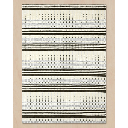 HOMEKNIT IVORY STRIPE MICROFIBER RUG