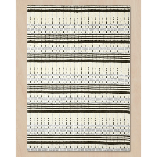 HOMEKNIT IVORY STRIPE MICROFIBER RUG