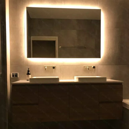 REAR SOFT GLOW BATHROOM MIRROR WITH LED LIGHTS