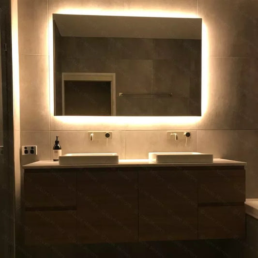 REAR SOFT GLOW BATHROOM MIRROR WITH LED LIGHTS