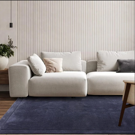 BLUE HAND TUFTED WOOL CARPET
