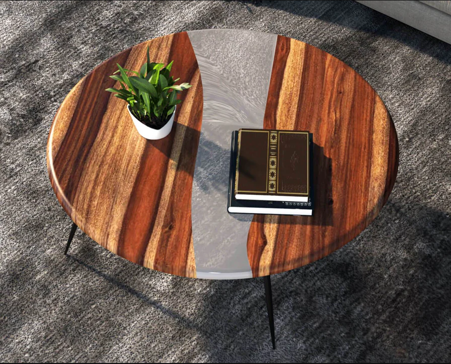MITHI SOLID WOOD EPOXY COFFEE TABLE