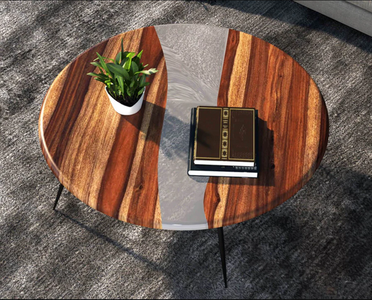 MITHI SOLID WOOD EPOXY COFFEE TABLE