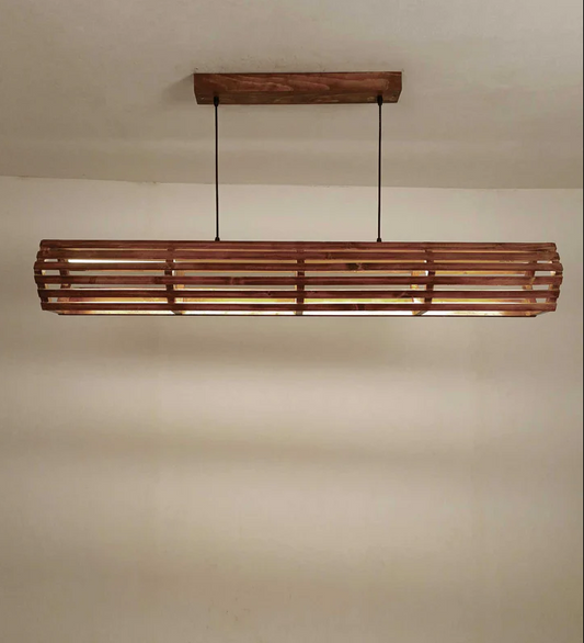 FLORA 48 BATON BROWN WOODEN LED HANGING LAMP
