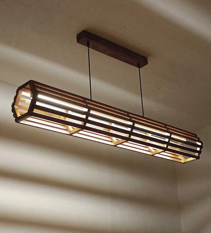 FLORA 48 BATON BROWN WOODEN LED HANGING LAMP