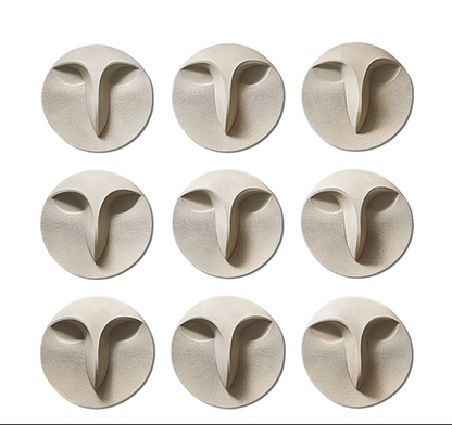 ABSTRACT OWL FACE WALL ART SET