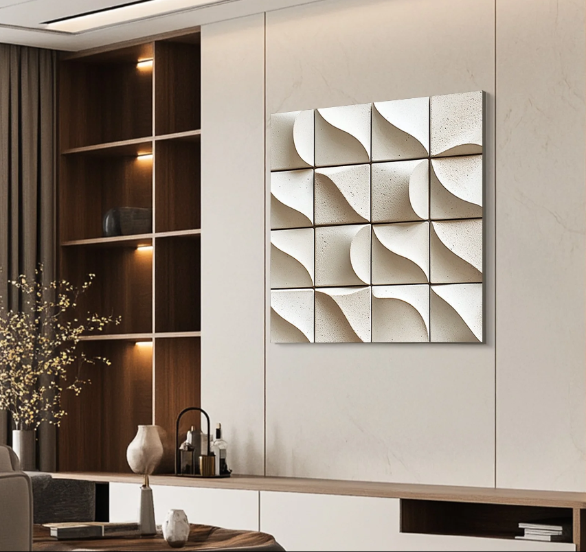 GEOMATRIC WAVE 3D WALL ART