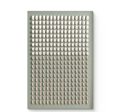 GEOMETRIC TEXTURED DOT GRID WALL ART IN SOFT GREY