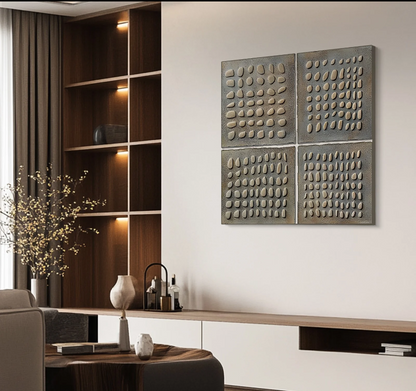 EARTHY PEBBLE 3D WALL ART SET