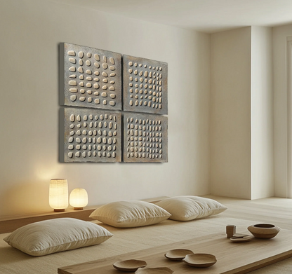 EARTHY PEBBLE 3D WALL ART SET