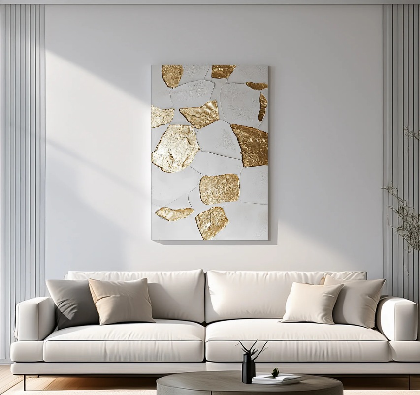 GOLD FOIL WAVE ABSTRACT