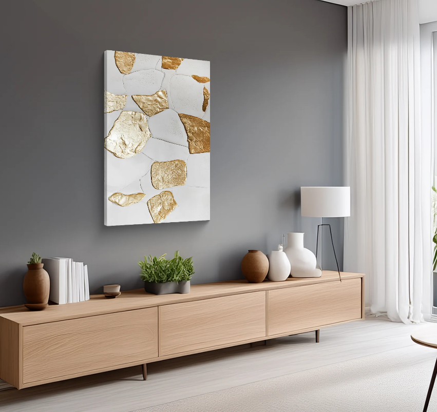 GOLD FOIL WAVE ABSTRACT
