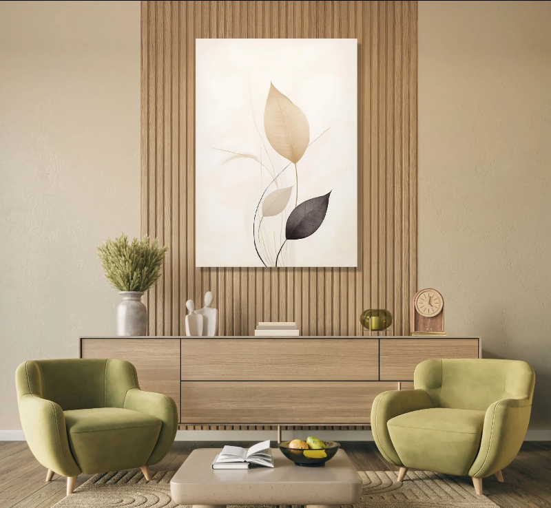 BEIGE LEAVES TRIO
