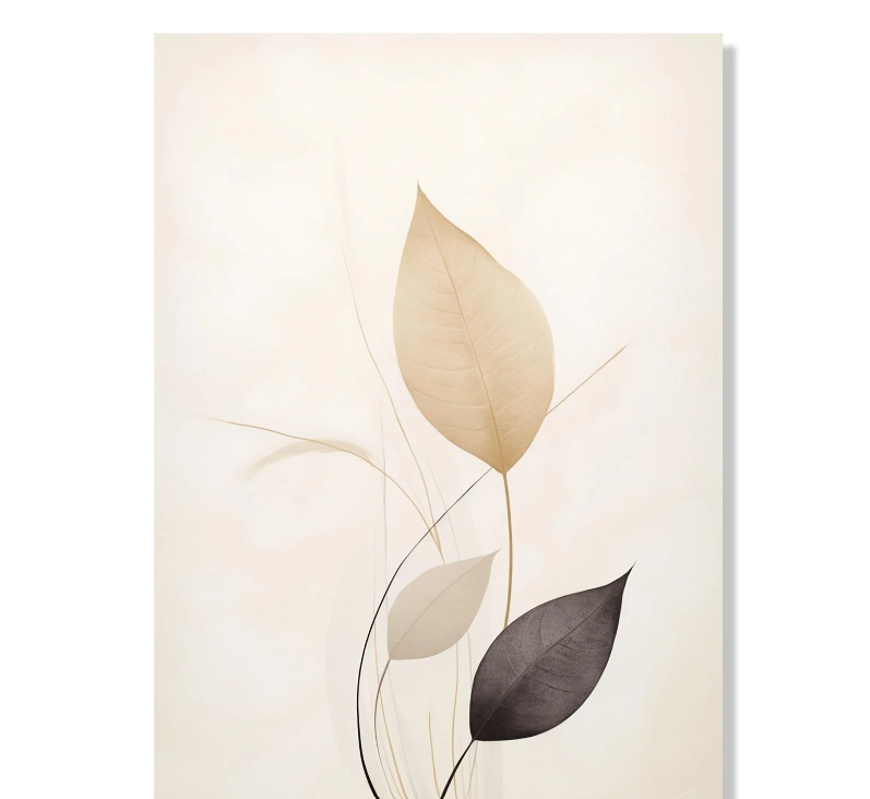 BEIGE LEAVES TRIO