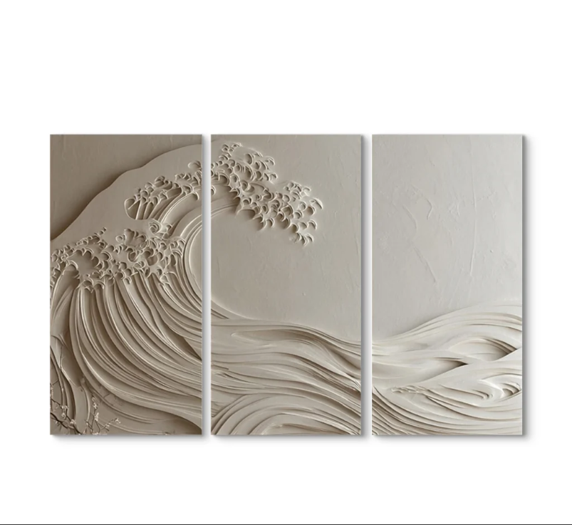 WAVE-INSPIRED WALL ART TRIPTYCH