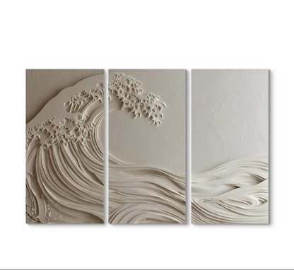 WAVE-INSPIRED WALL ART TRIPTYCH