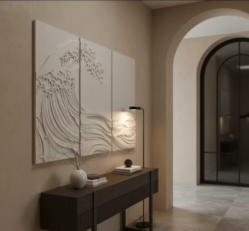 WAVE-INSPIRED WALL ART TRIPTYCH