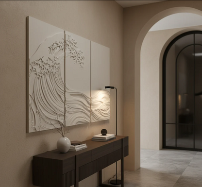 WAVE-INSPIRED WALL ART TRIPTYCH