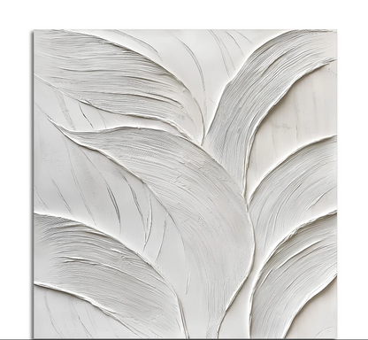 TEXTURED BOTANICAL WHITE WALL PANEL