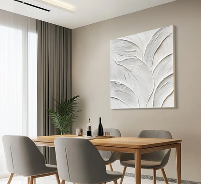 TEXTURED BOTANICAL WHITE WALL PANEL