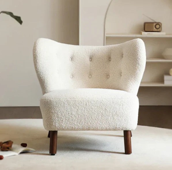 WHITE LAMB WOOL ACCENT CHAIR
