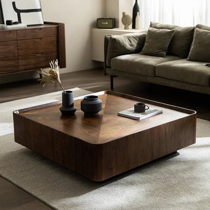 MINIMALIST WALNUT STORAGE TABLE