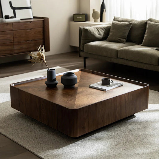 MINIMALIST WALNUT STORAGE TABLE