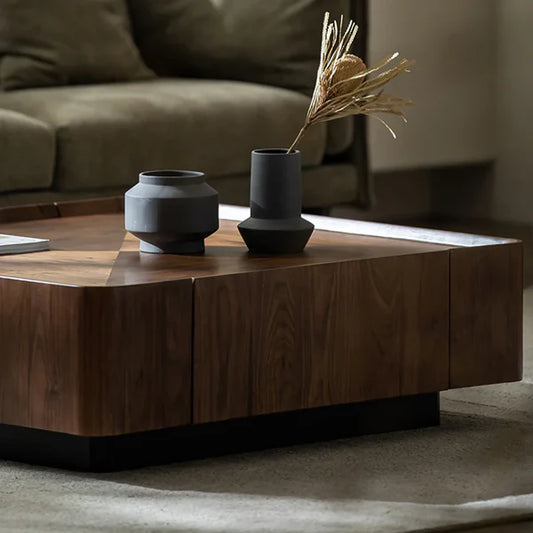 MINIMALIST WALNUT STORAGE TABLE