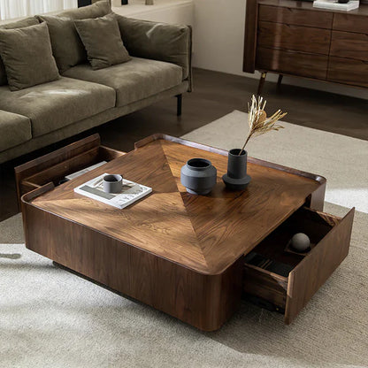 MINIMALIST WALNUT STORAGE TABLE
