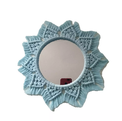 MACRAME ART DECO WALL MIRROR