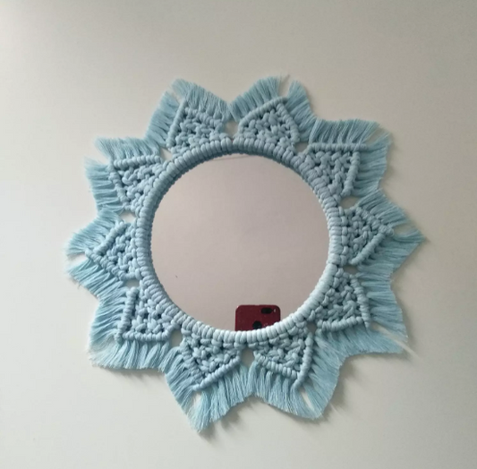 MACRAME ART DECO WALL MIRROR