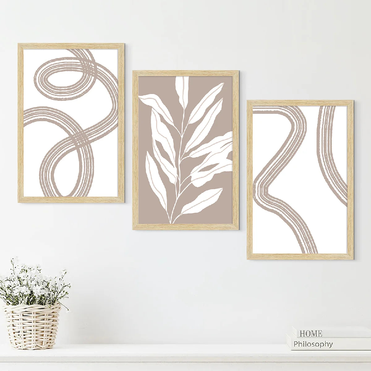 FLORAL ABSTRACT ART PAINTINGS SET OF 3