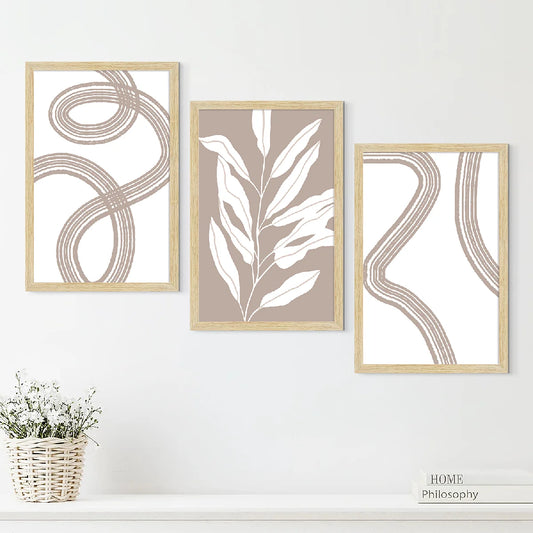 FLORAL ABSTRACT ART PAINTINGS SET OF 3