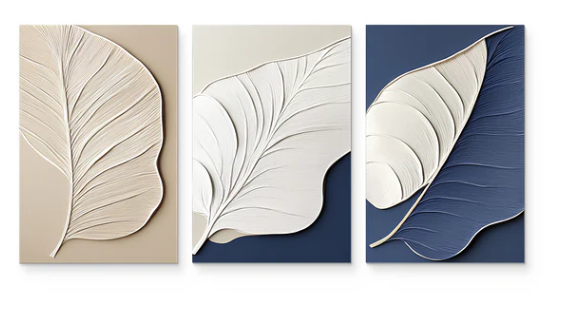 BOTANICAL 3D LEAF WALL ART SET