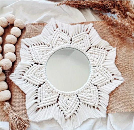 HANDCRAFTED MACRAME WALL MIRROR