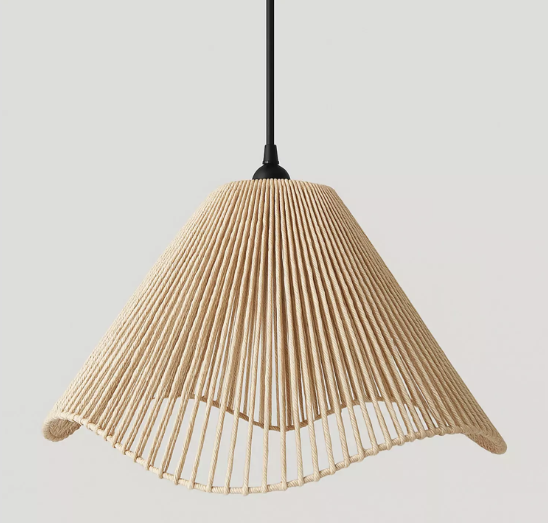 HANDWOVEN BEIGE COTTON PENDANT LAMP
