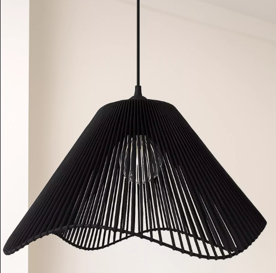 HANDWOVEN BEIGE COTTON PENDANT LAMP