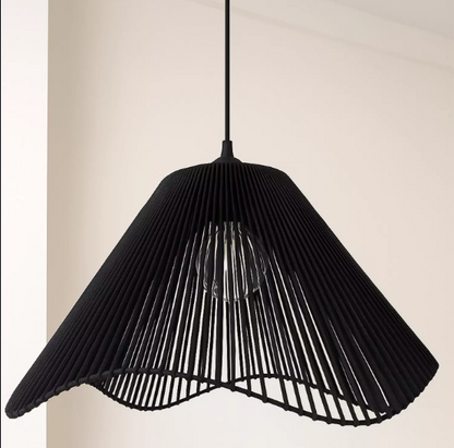 HANDWOVEN BEIGE COTTON PENDANT LAMP