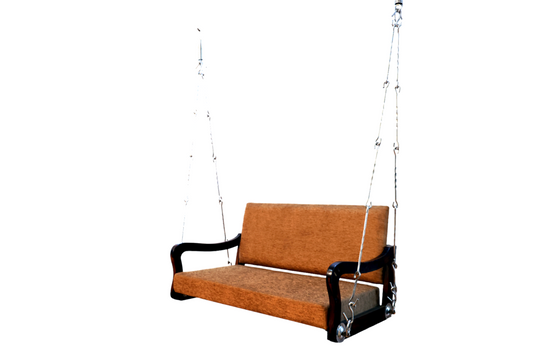PANEL INDOOR WOODEN HANGING SWING WITH FIXED CUSHION