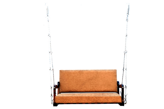 PANEL INDOOR WOODEN HANGING SWING WITH FIXED CUSHION