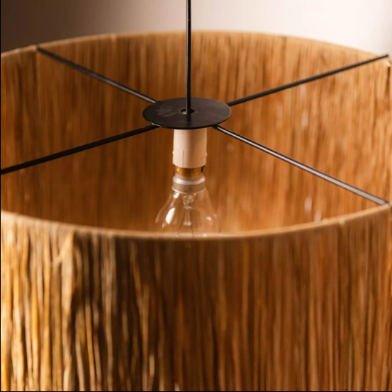 3-TIER RAFFIA CEILING LAMP