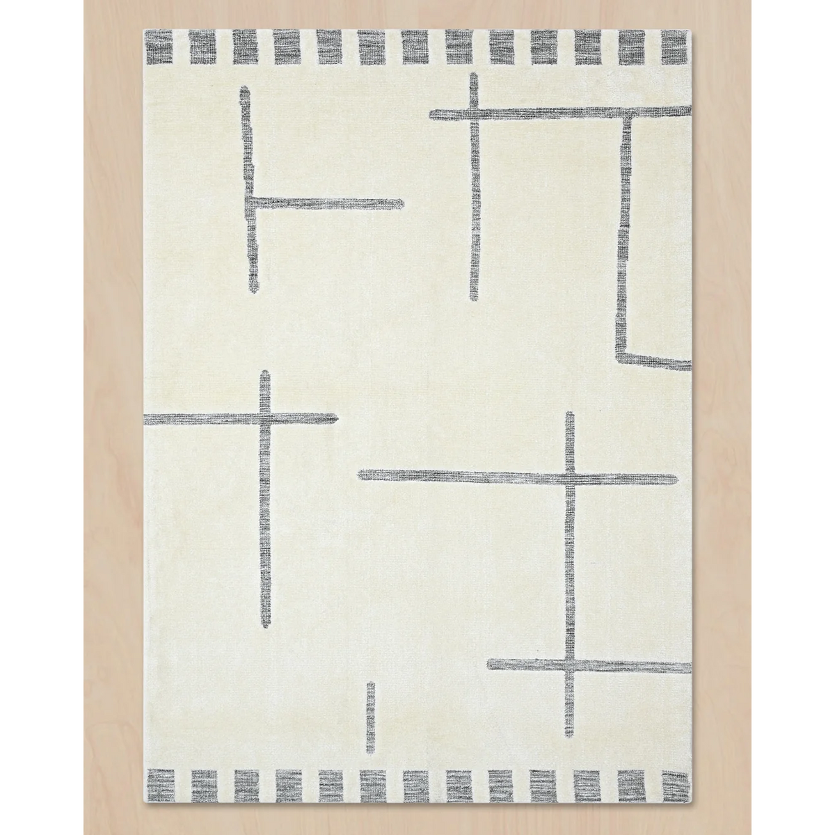 HOMEKNIT MINIMAL GRID IVORY MICROFIBER RUG